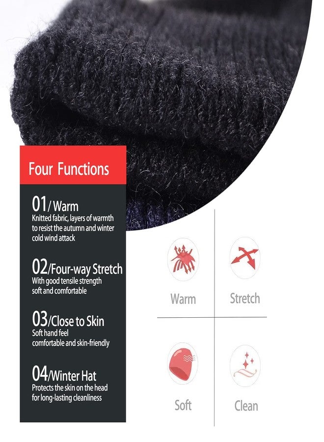 UNNESTAR Winter Beanie Hats for Men Outdoor Stretchy Knit Ski Caps with Earflap Windproof (1, Black) - Image 3